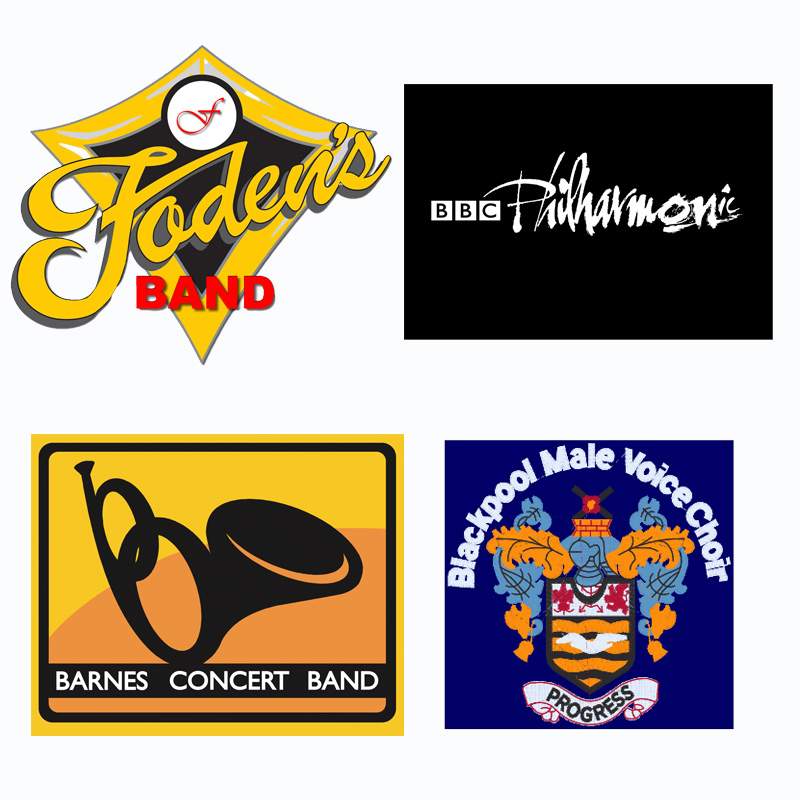 Logos of clients who have collaborated with MusicWearEtc.co.uk